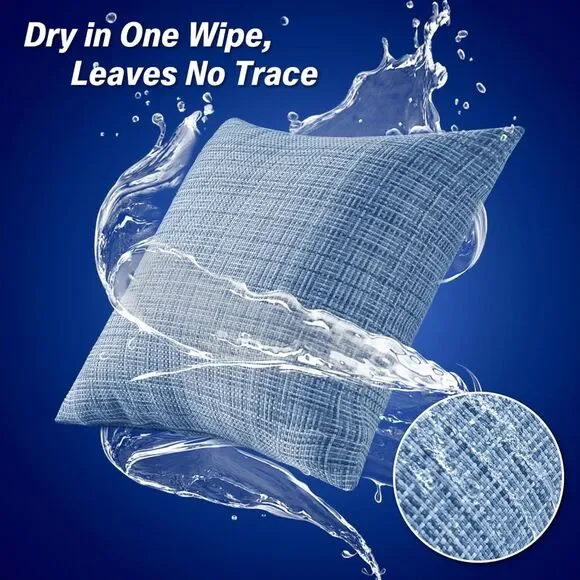 🌊 JELLYMONI Outdoor Waterproof Pillow Covers 2pk Light Blue Farmhouse 18x18 - Picture 2 of 8